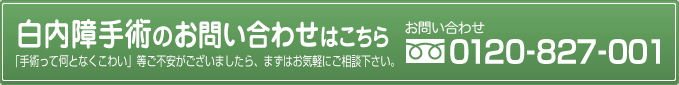 あなたの眼の健康サポート まずは資料請求 0120-827-001